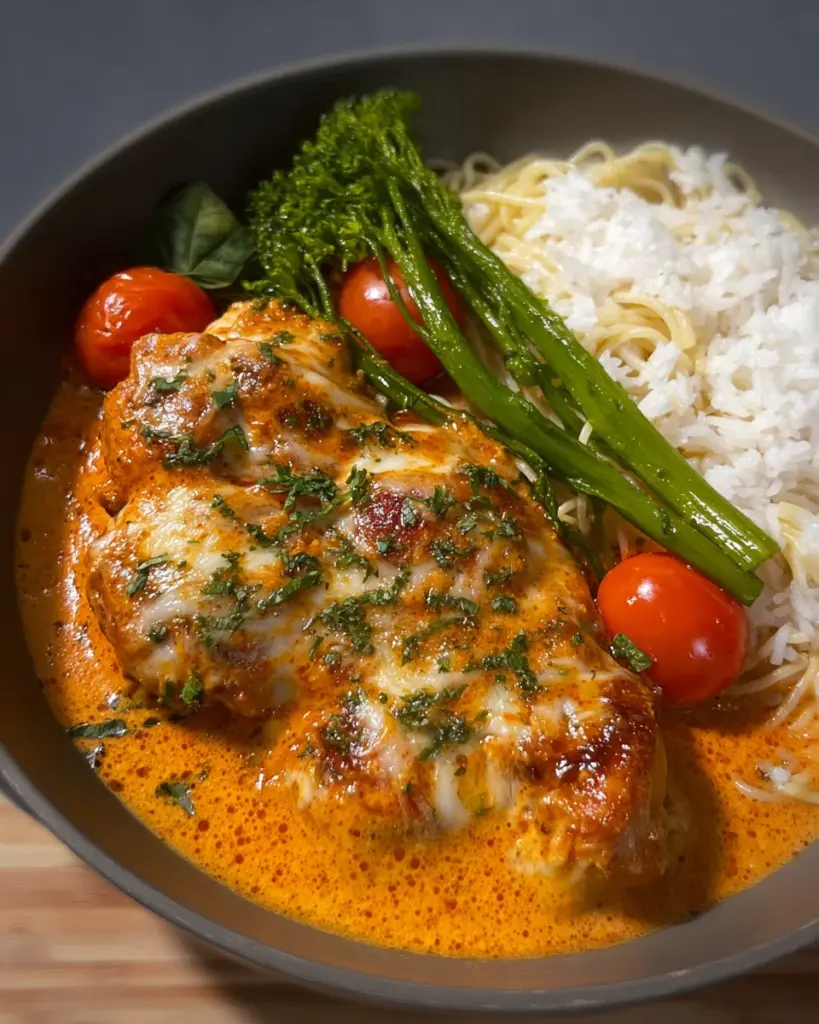 Creamy Red Pesto Oven Baked Chicken