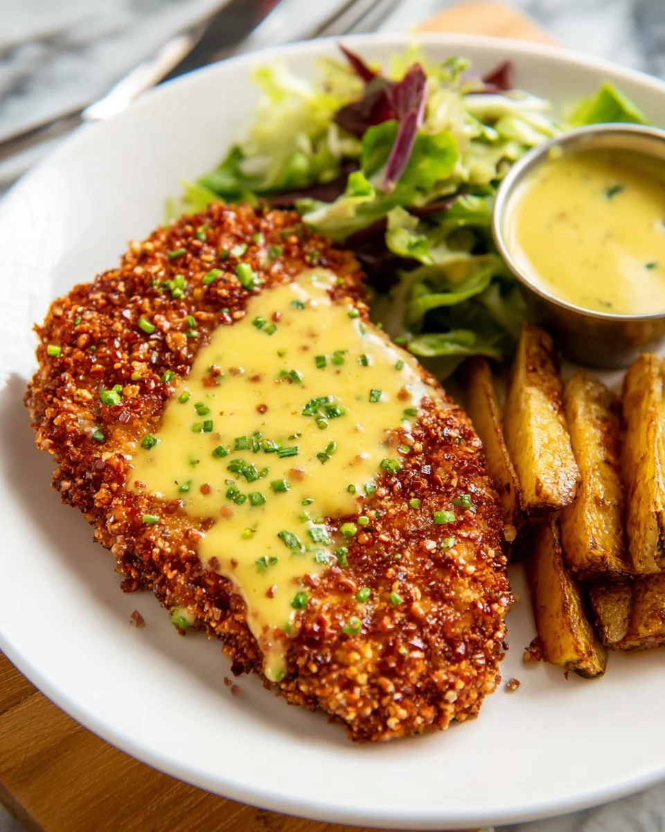 Pretzel Crusted Chicken with Honey Mustard Sauce Pretzel