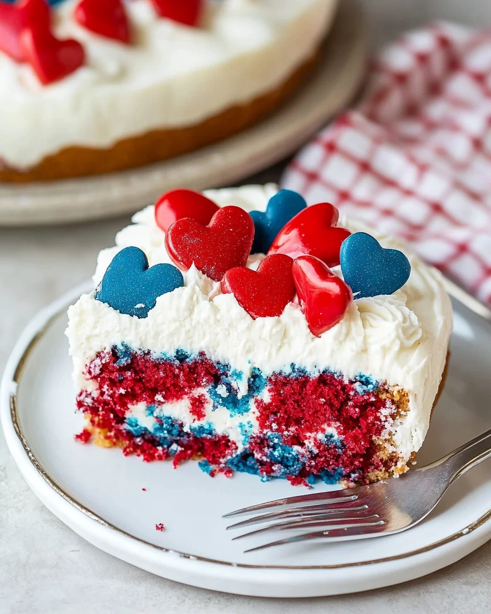 Red White & Blue Poke Cake Red,
