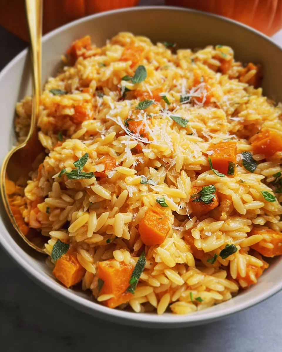 Brown butter Butternut squash & sage orzo Brown