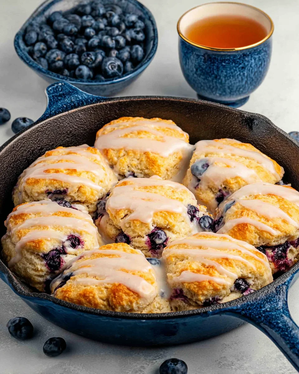 Blueberry Biscuits with Lemon Glaze Blueberry