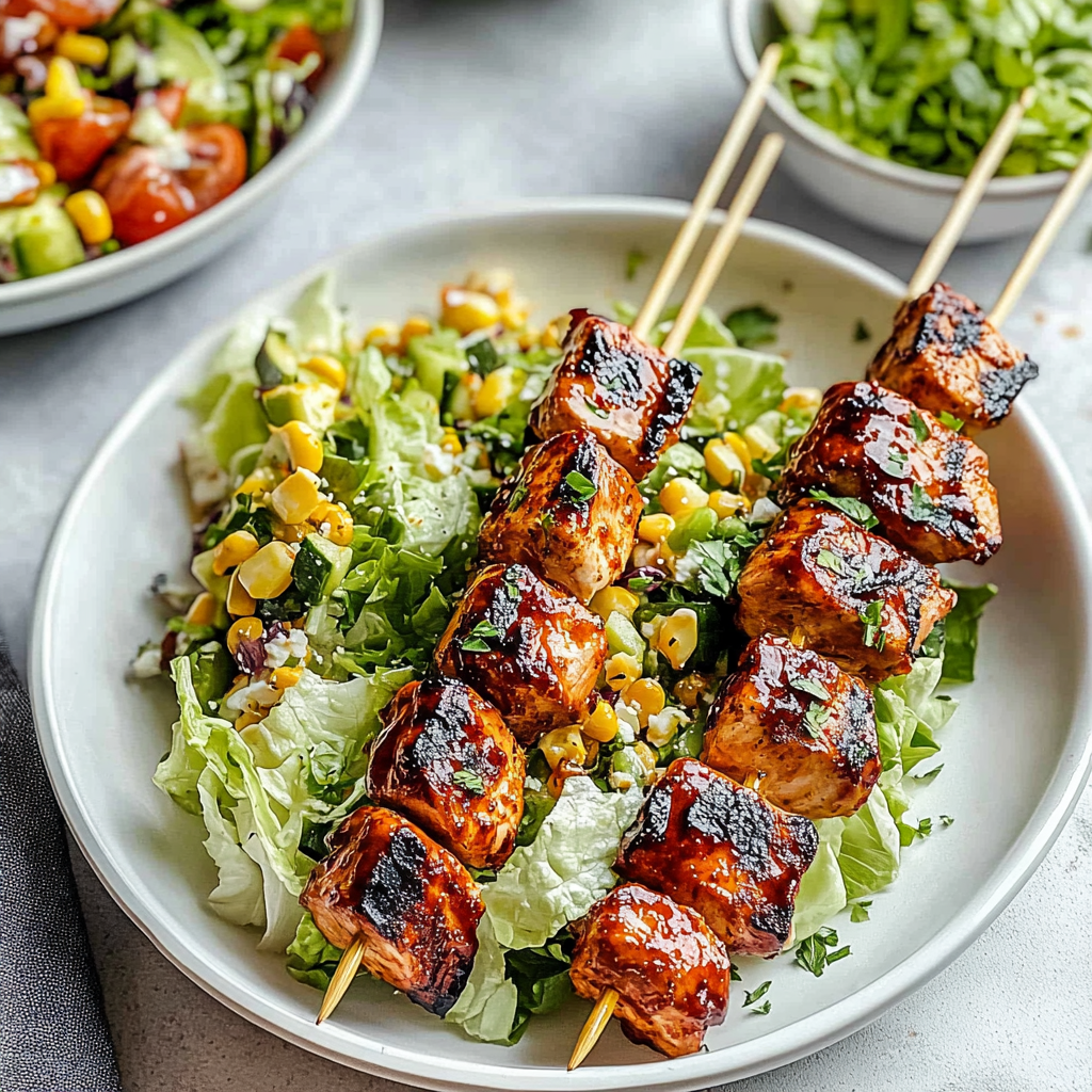 BBQ Chicken Skewer Salad