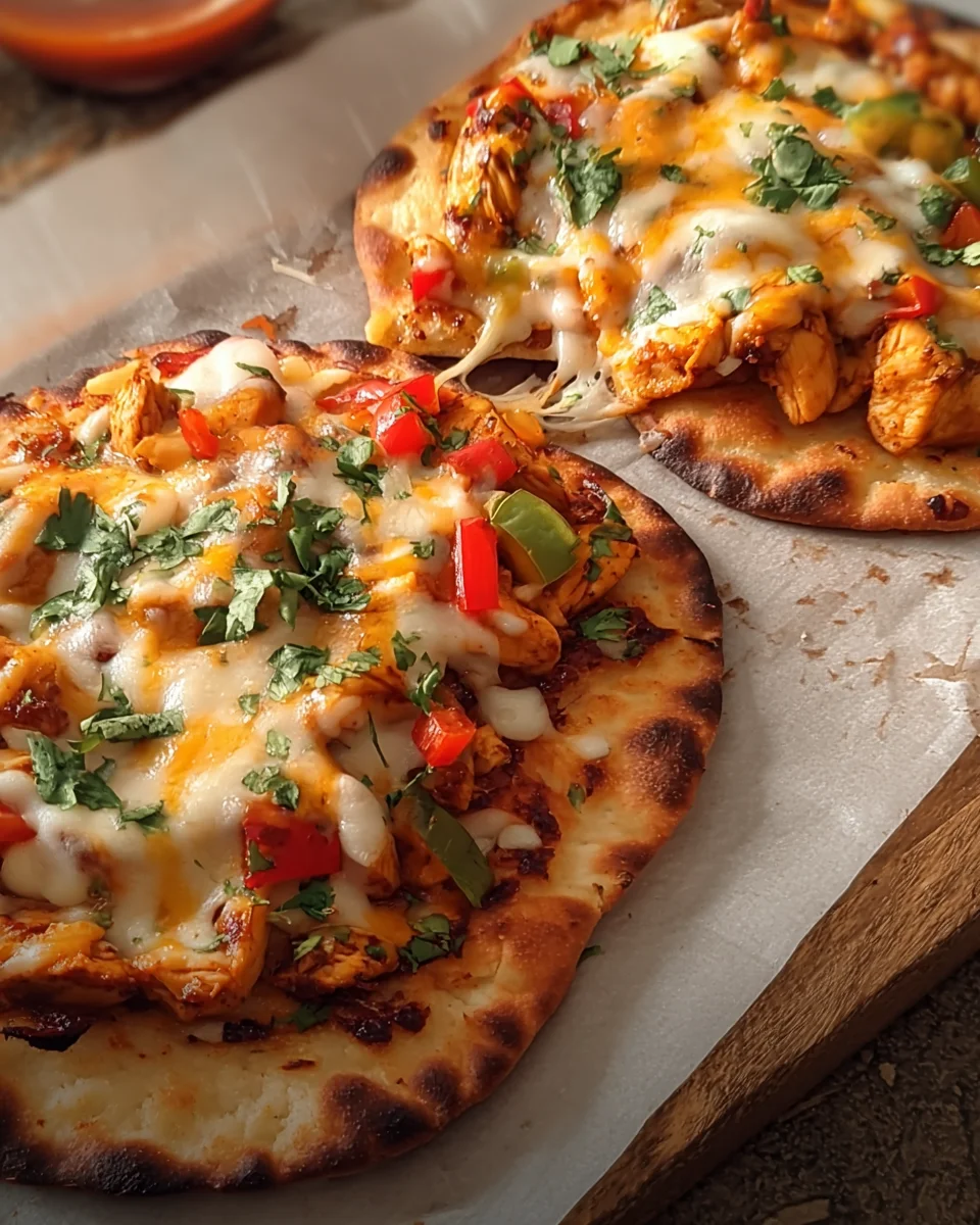 Cheesy Sweet Chilli Chicken Flatbreads Cheesy