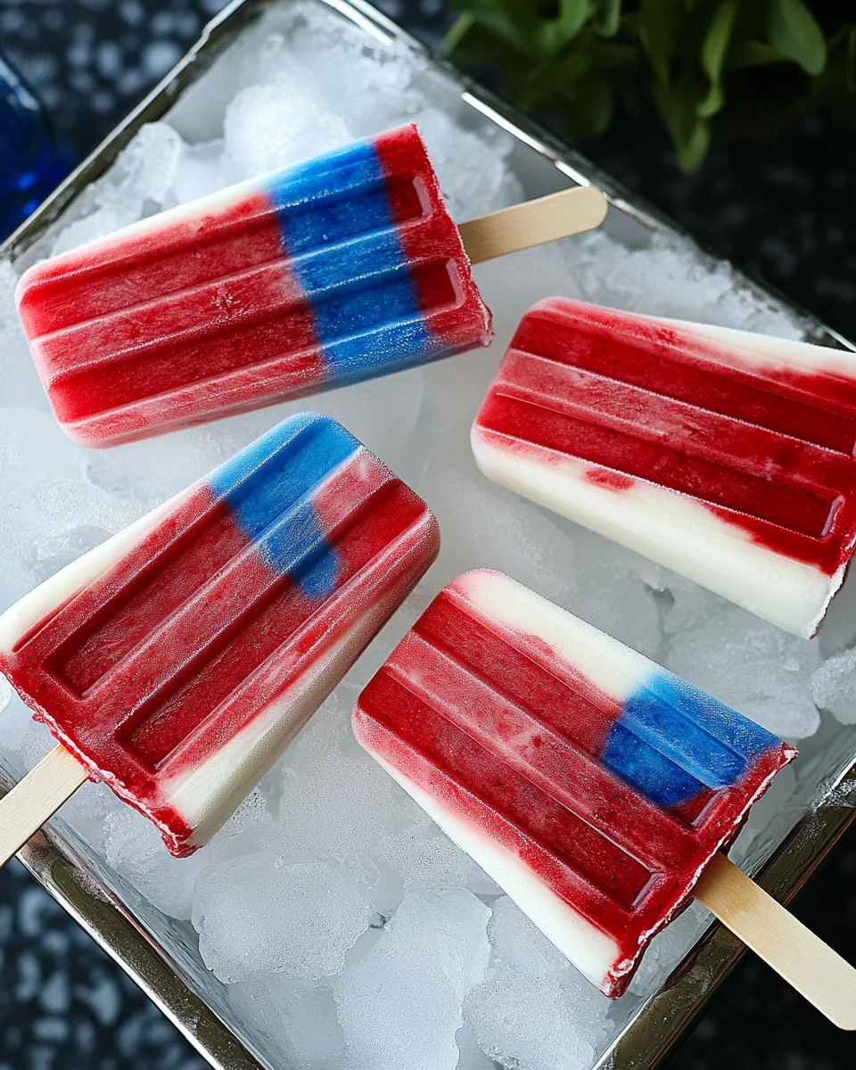 Red White and Blue Popsicles Red