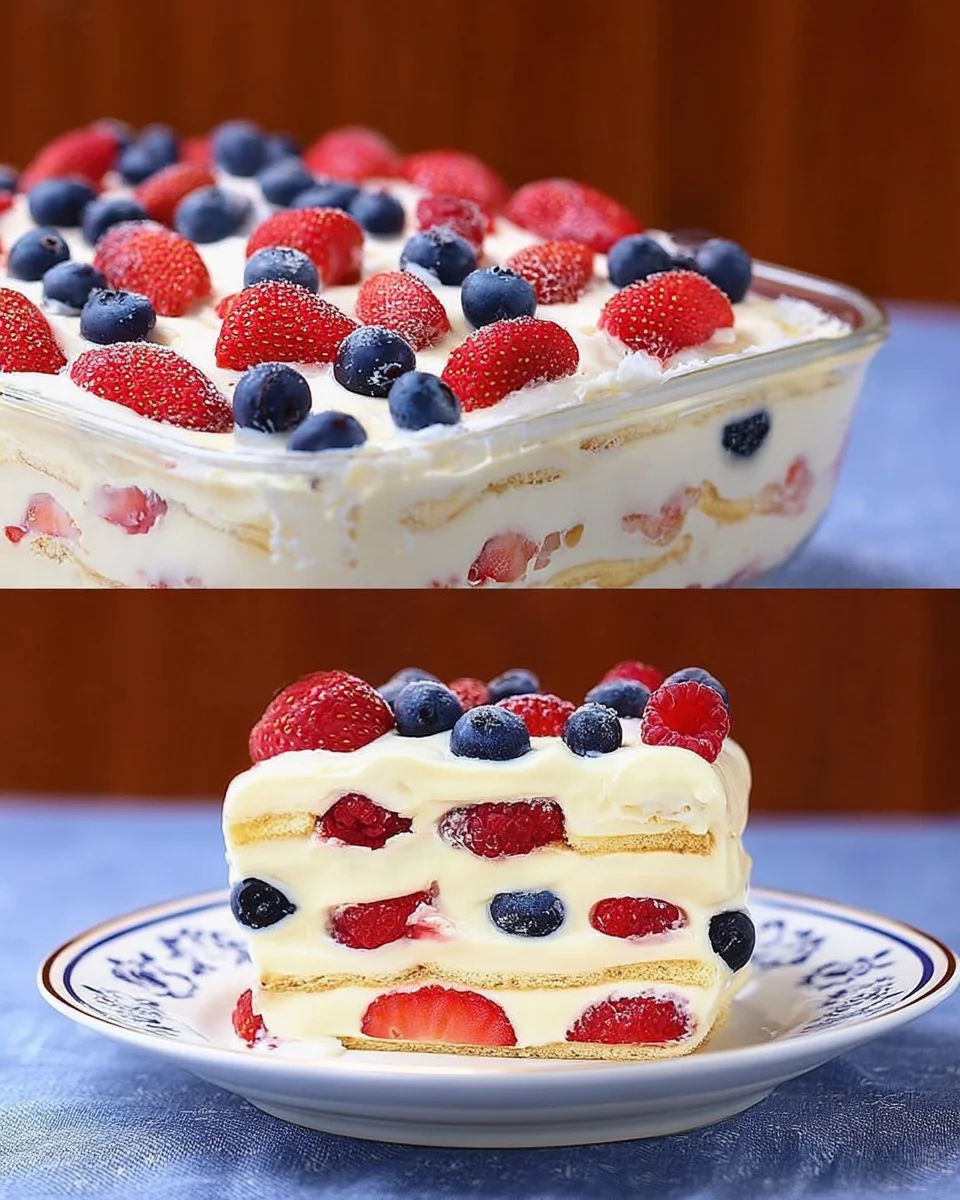 No Bake Icebox Cake with Summer Berries No