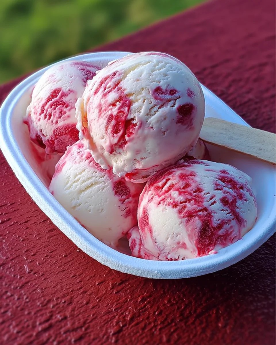 Raspberry Swirl Ice Cream Raspberry