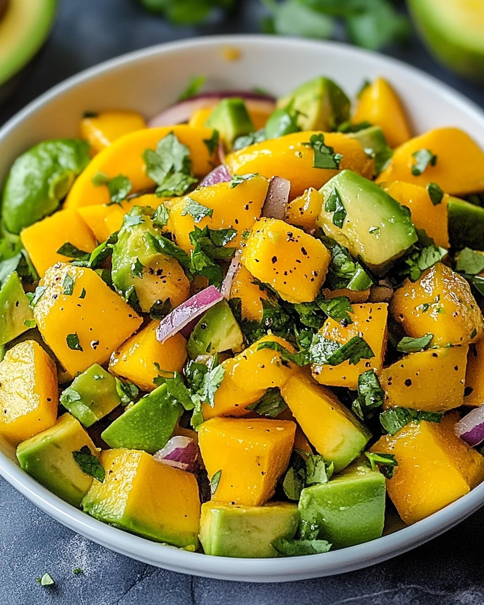 Avocado Mango Salad with a Zesty Lime Dressing Avocado