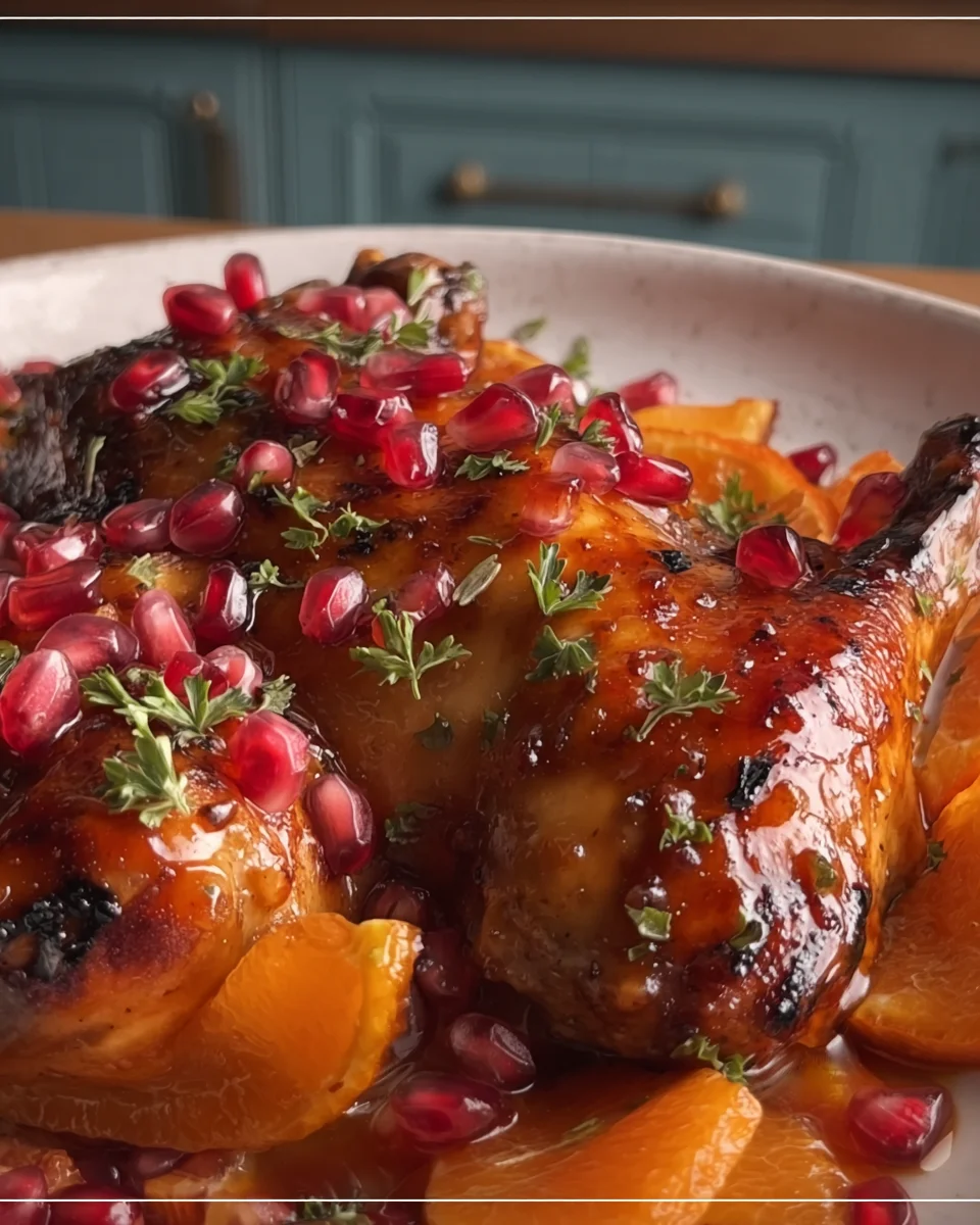 Pomegranate Orange Glazed Chicken Pomegranate