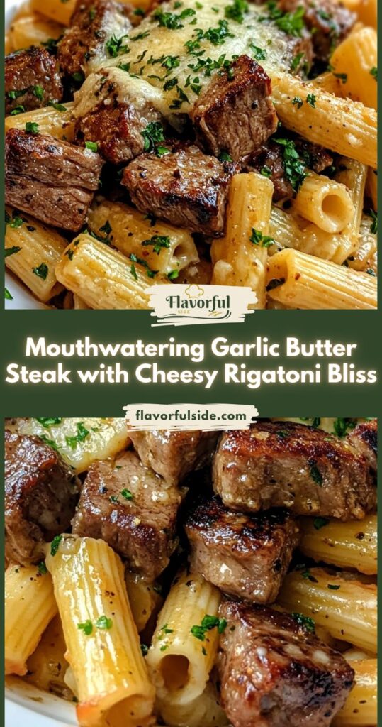 Garlic Butter Steak Tips with Cheesy Rigatoni Mouthwatering Garlic Butter Steak with Cheesy Rigatoni Bliss