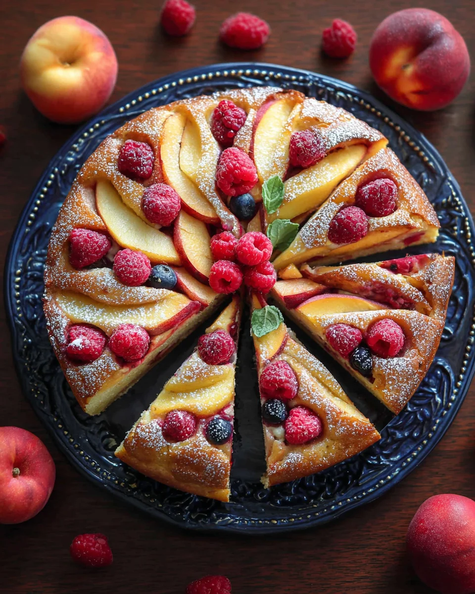 raspberry peach cake raspberry