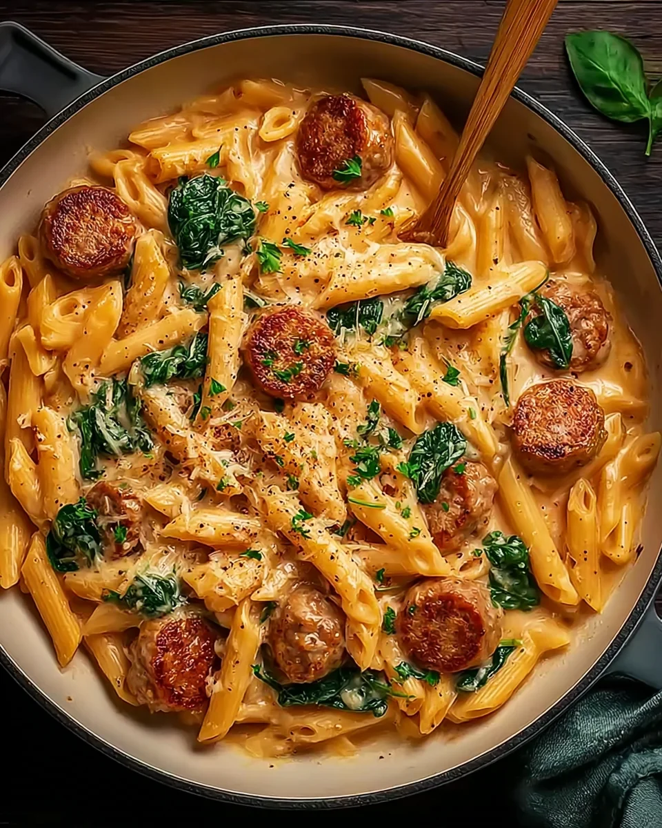 One Pot Creamy Cajun Sausage Pasta (30-Minutes) One