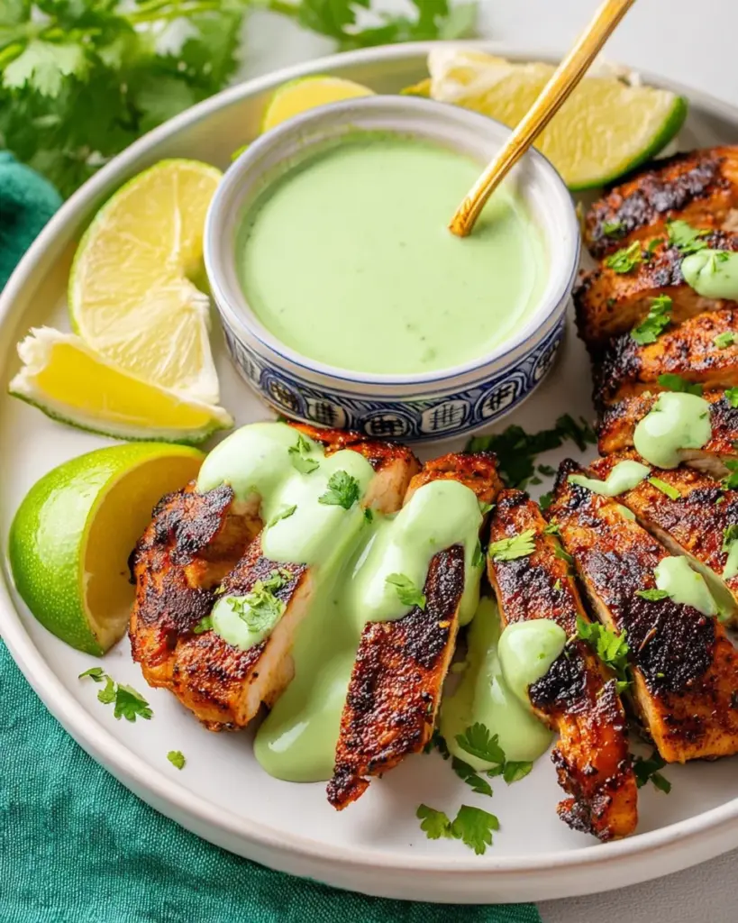 Peruvian Grilled Chicken with Creamy Green Sauce Peruvian Grilled Chicken with Creamy Green Sauce