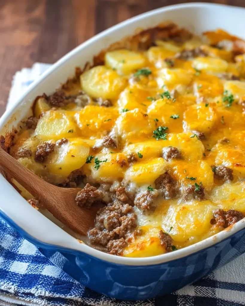 Cheesy Hamburger Potato Casserole Cheesy Hamburger Potato Casserole