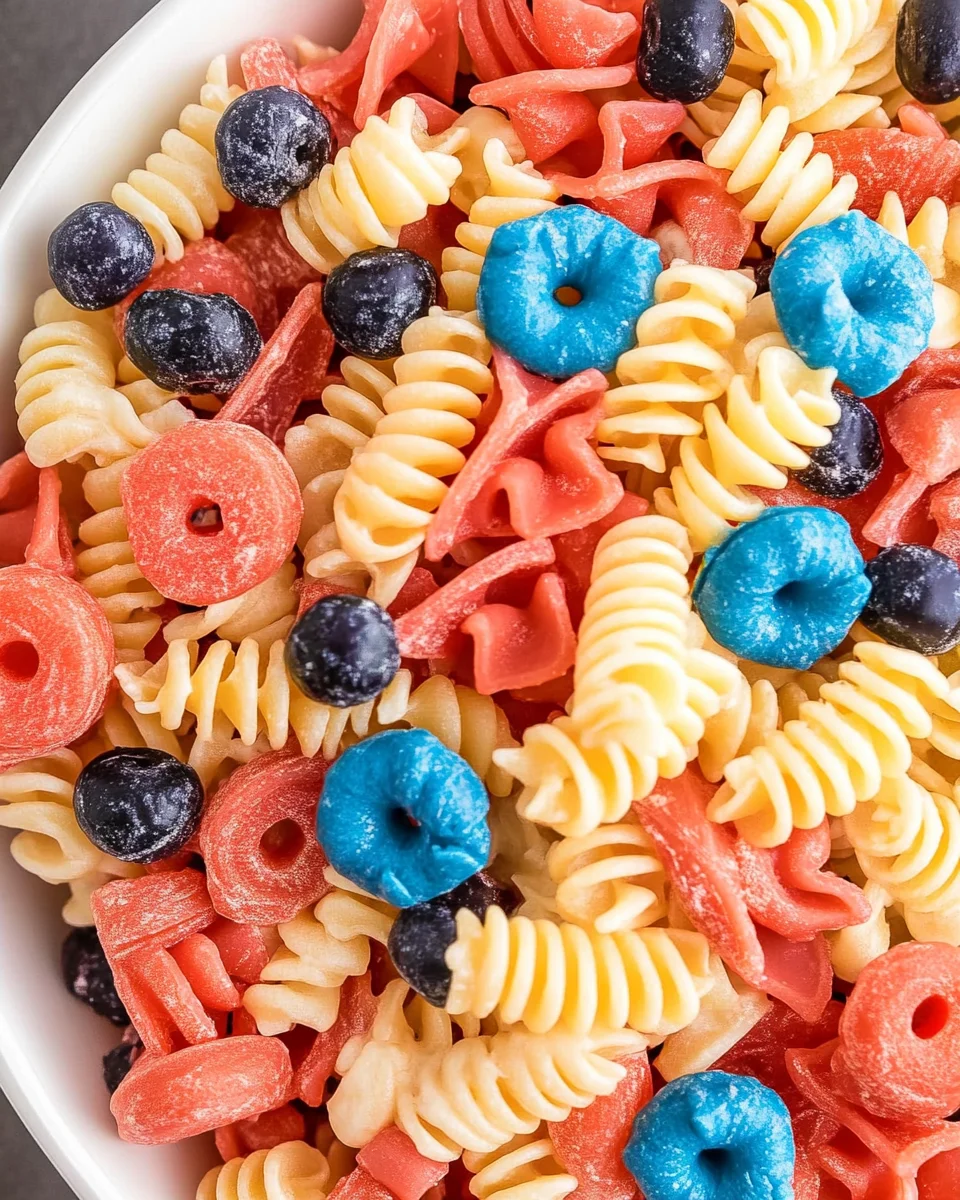 RED WHITE AND BLUE PASTA SALAD RED