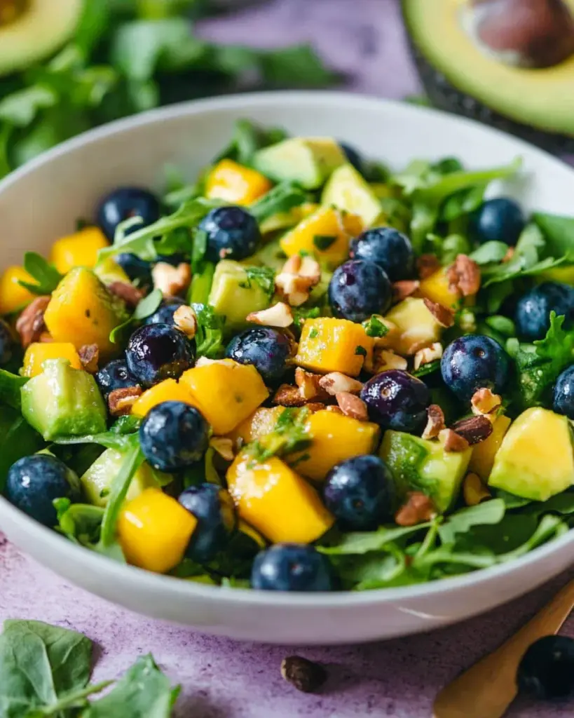 Mango Cucumber Salad with Blueberries and Avocado