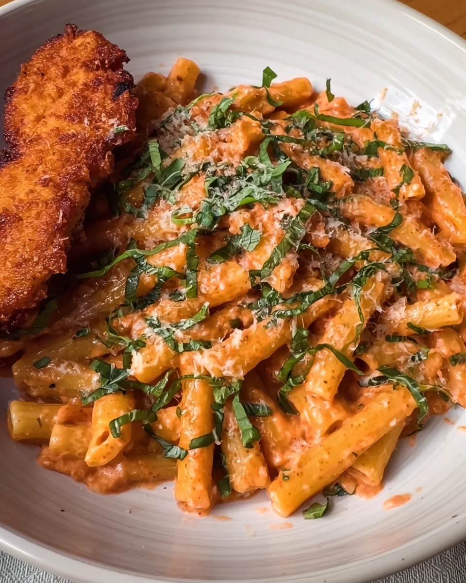 Creamy Rose Pasta & Crispy Chicken Delight Creamy