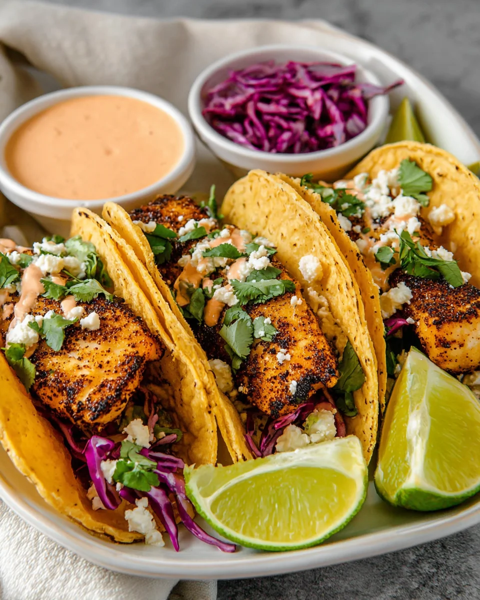 Blackened Fish Tacos Blackened