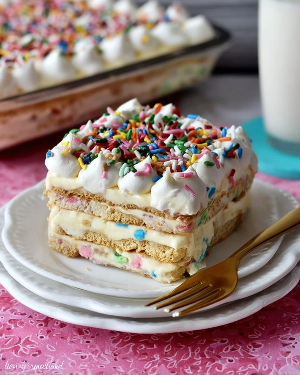 No-Bake Funfetti Cake Delight No-Bake