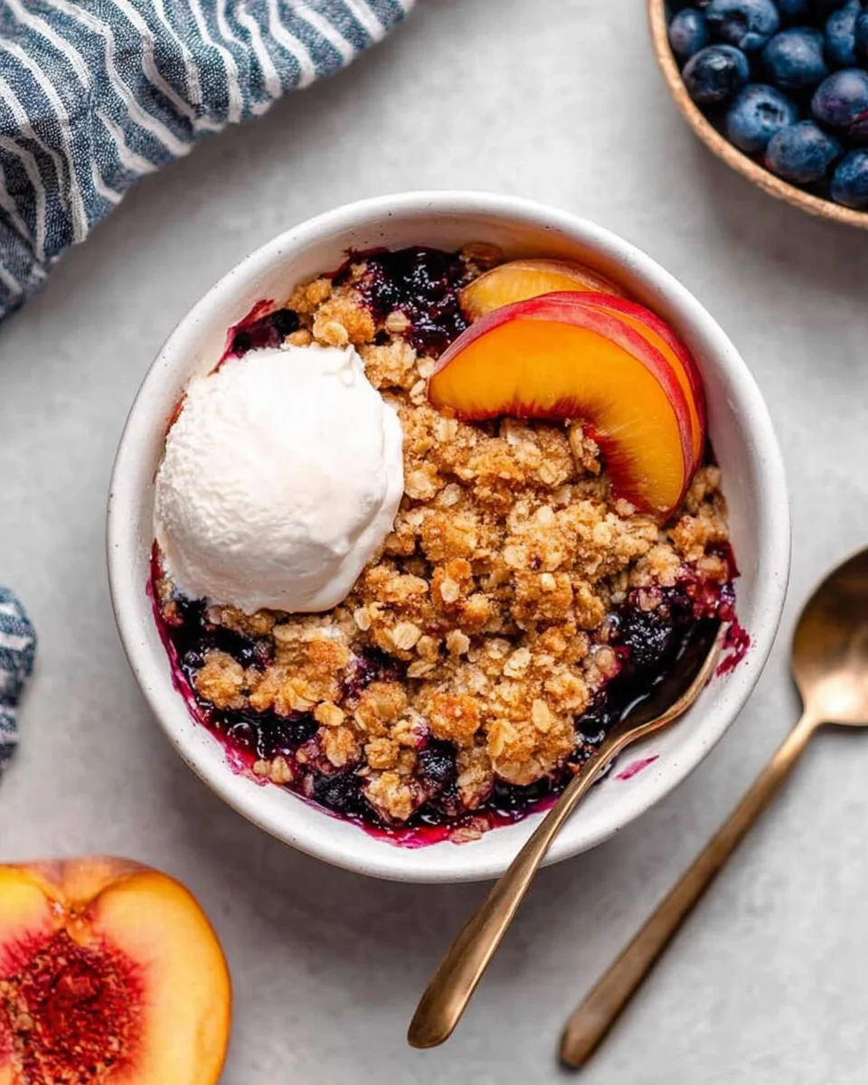 Blueberry Peach Crumble Blueberry