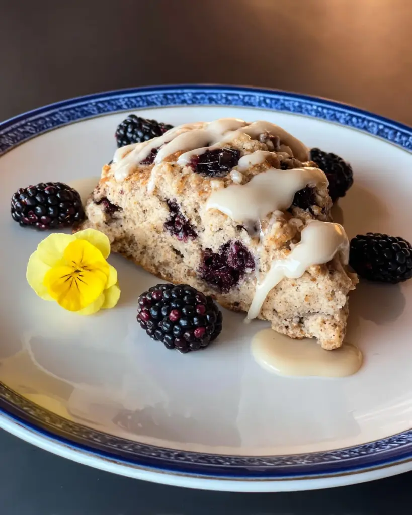 Earl Grey Blackberry Scones with Lemon Glaze