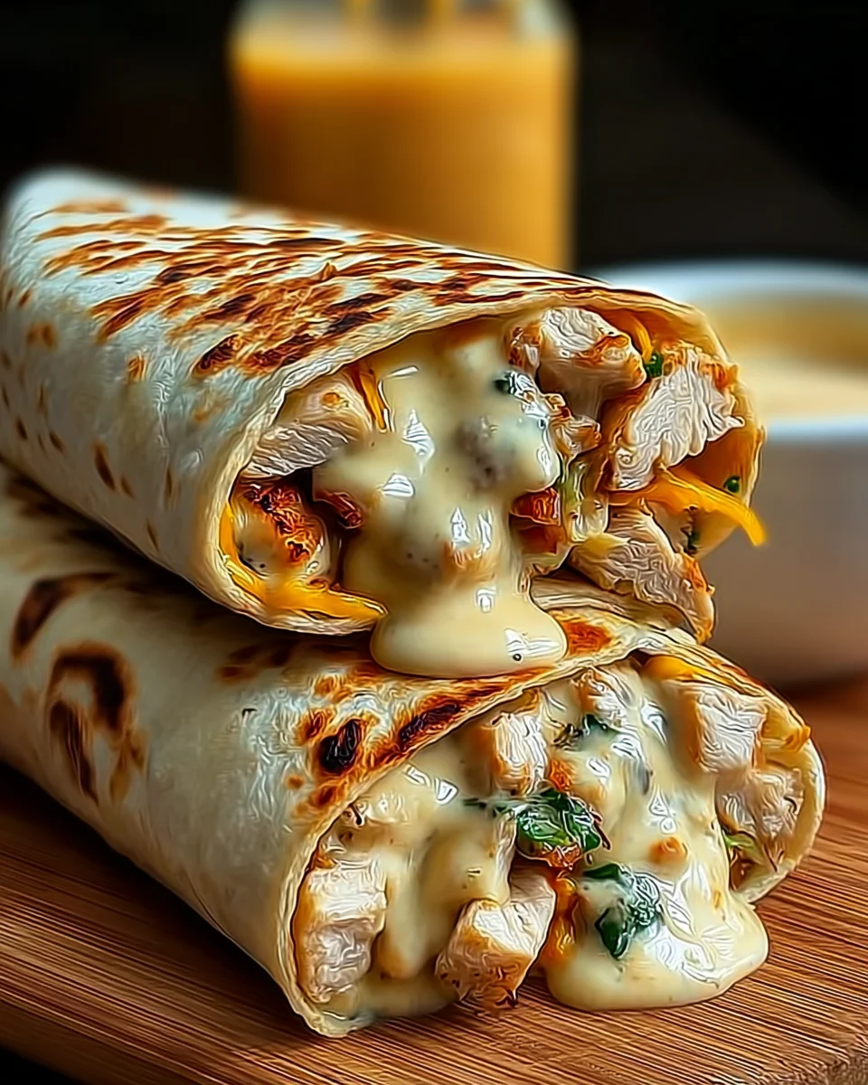 Cheesy Garlic Chicken Wraps Cheesy