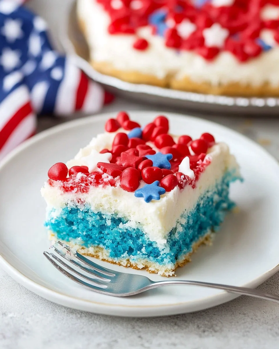 Red White & Blue Poke Cake Red,