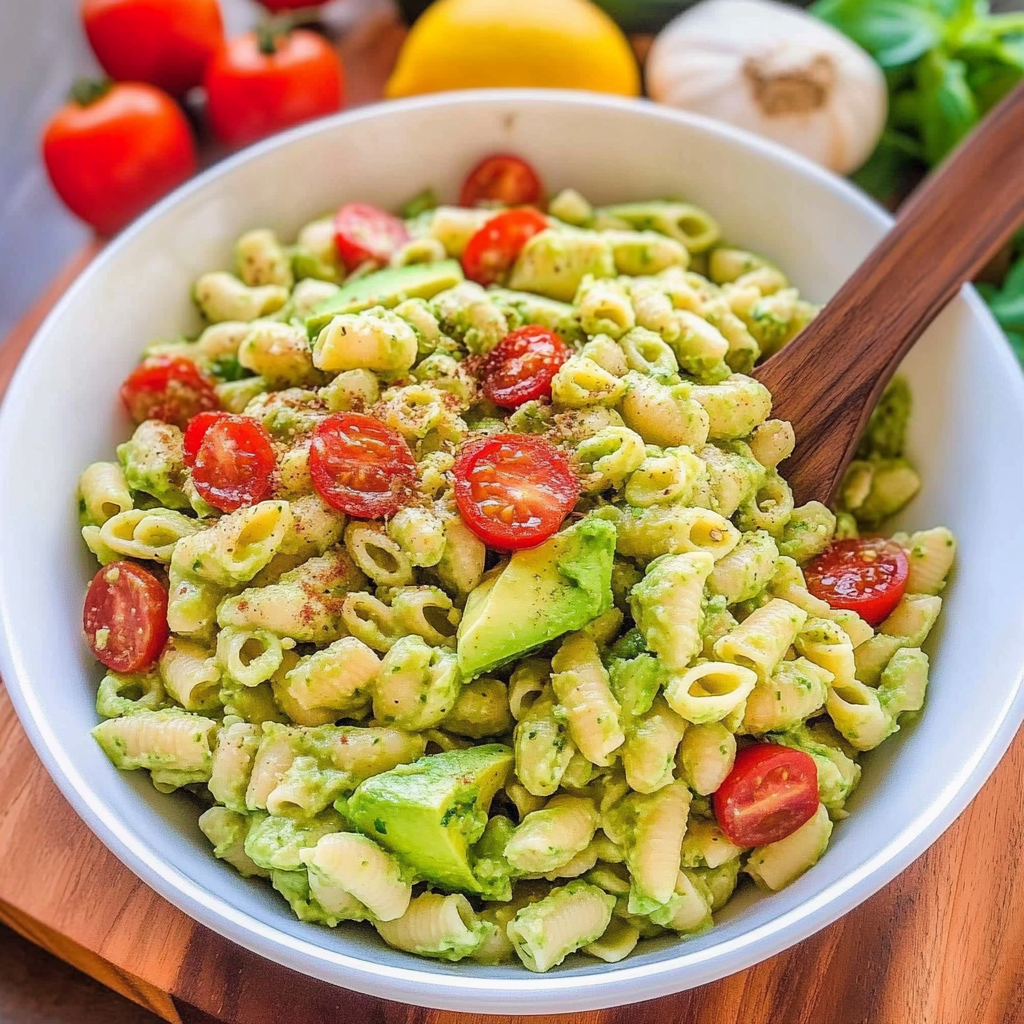 Creamy Avocado Pasta Salad Recipe preparation