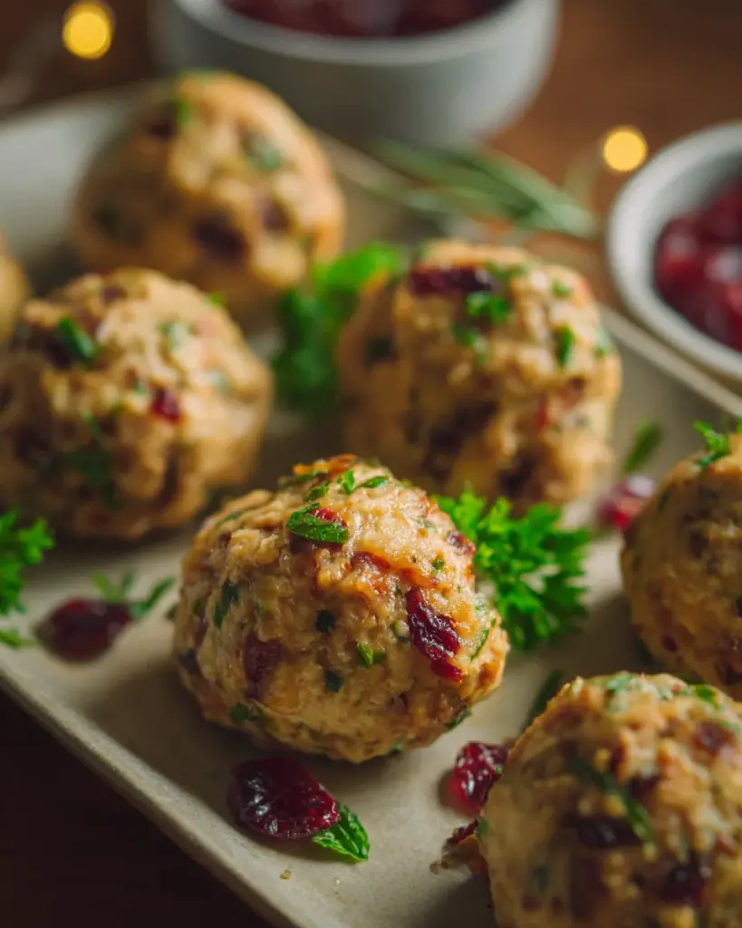 Festive Cranberry Turkey Stuffing Balls Recipe for Holidays Festive Cranberry Turkey Stuffing Balls Recipe for Holidays