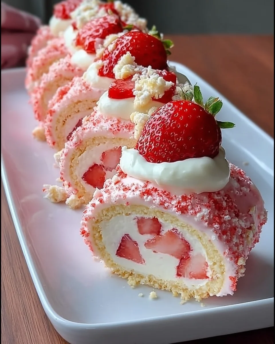 Strawberry Shortcake Cheesecake Rolls Strawberry