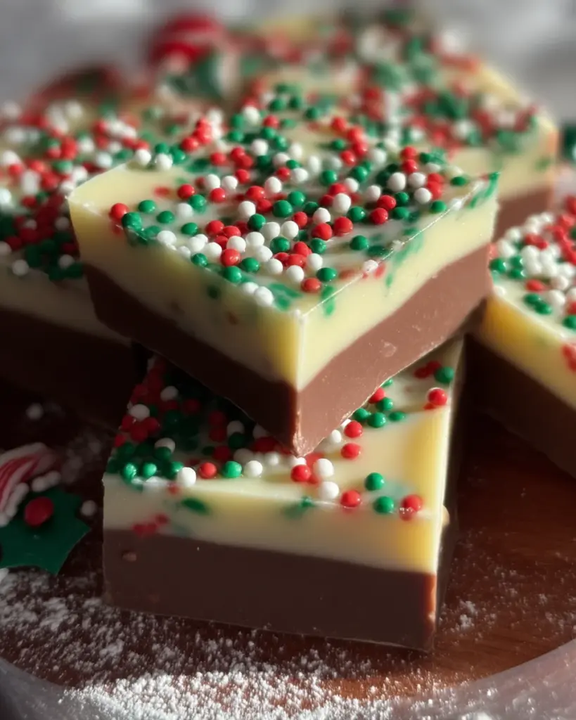 Layered Christmas Fudge Layered Christmas Fudge