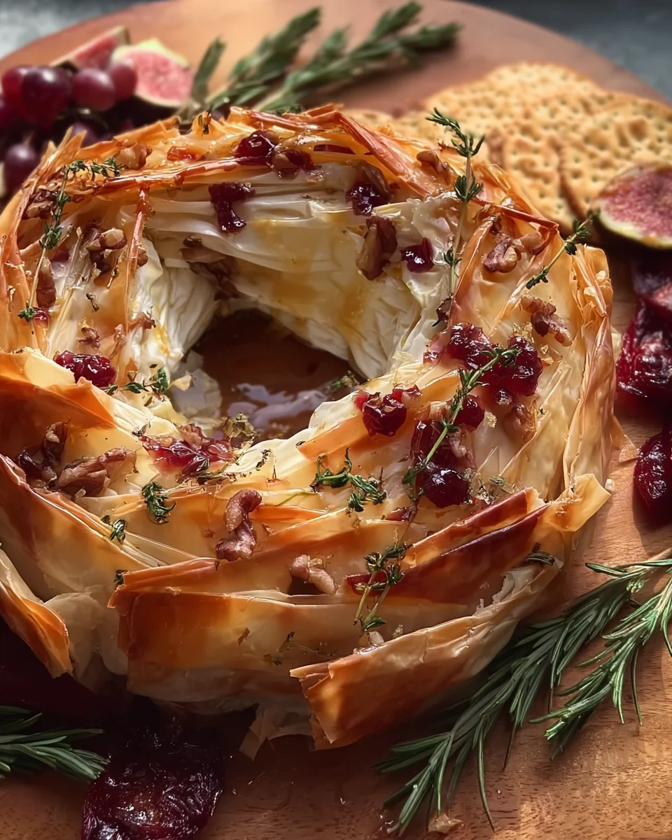 Baked Brie Phyllo Wreath