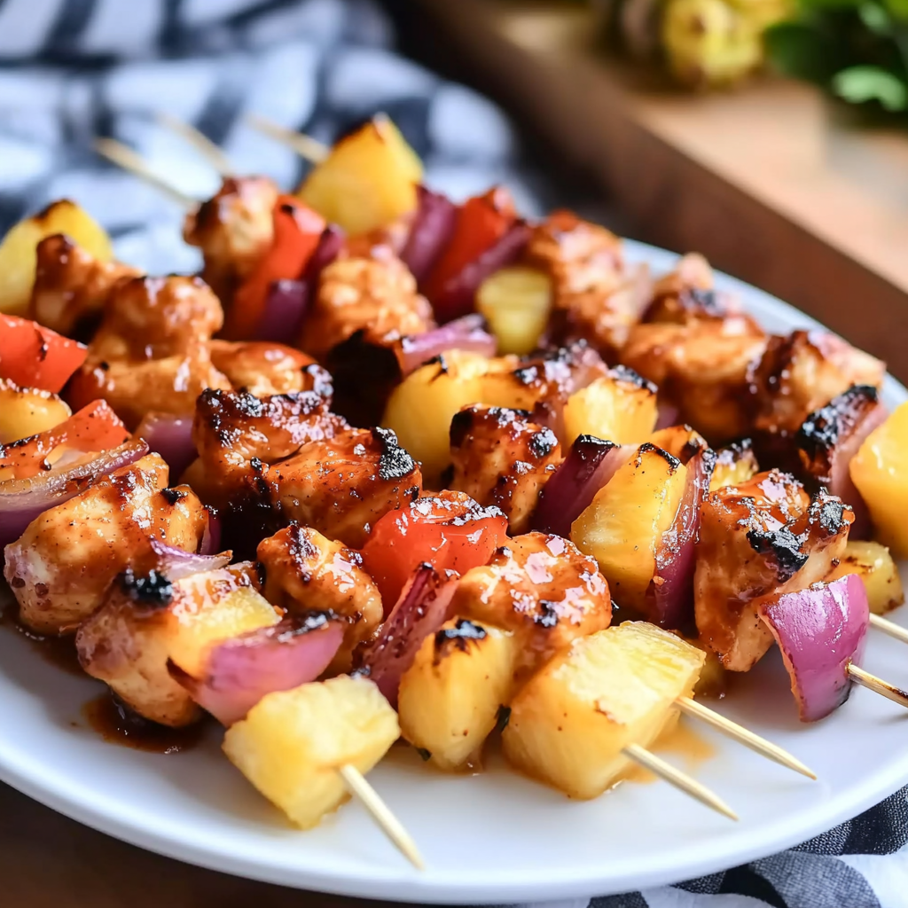 BBQ Pineapple Chicken Kabobs