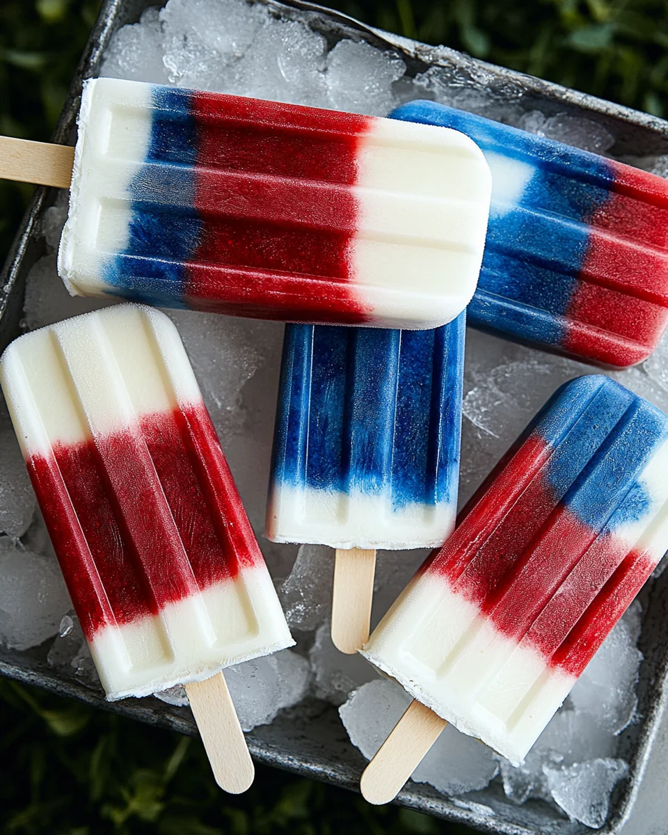 Red White and Blue Popsicles Red