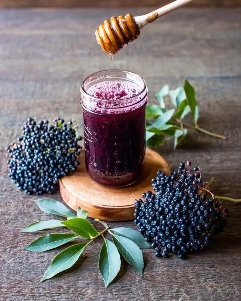 Fermented Elderberry Honey