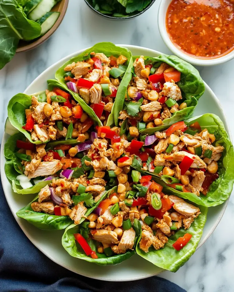 Thai Chicken Lettuce Wraps