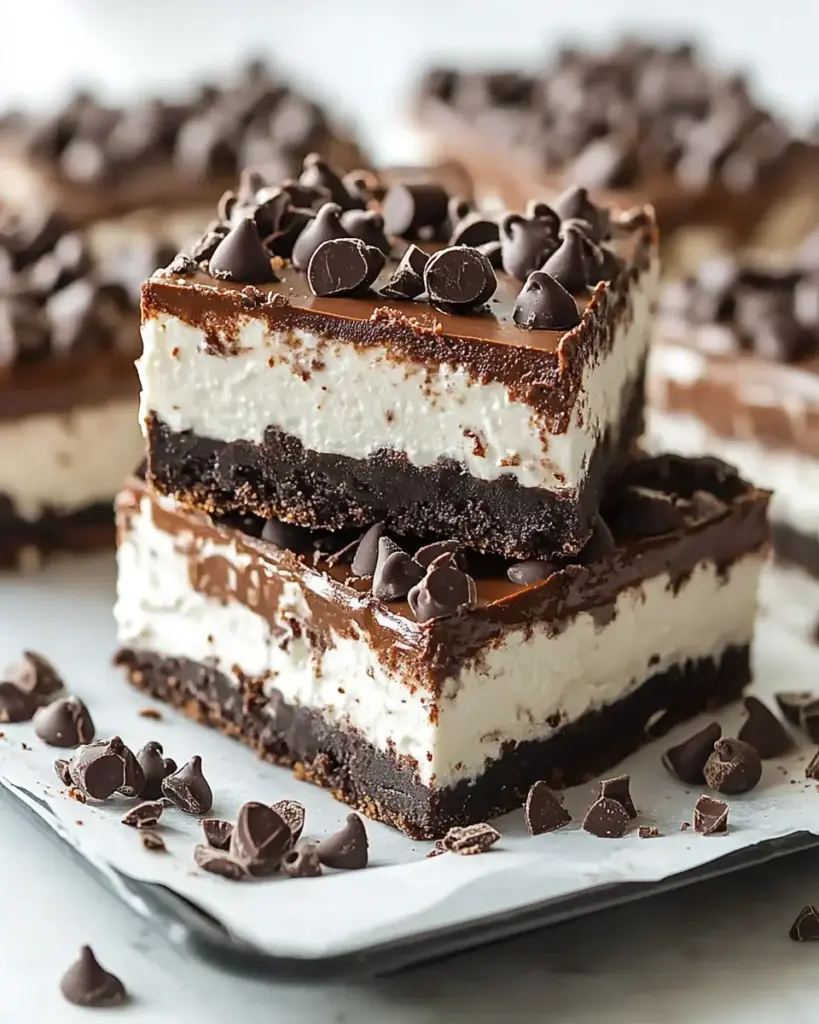 Death-By-Chocolate No Bake Cheesecake Bars