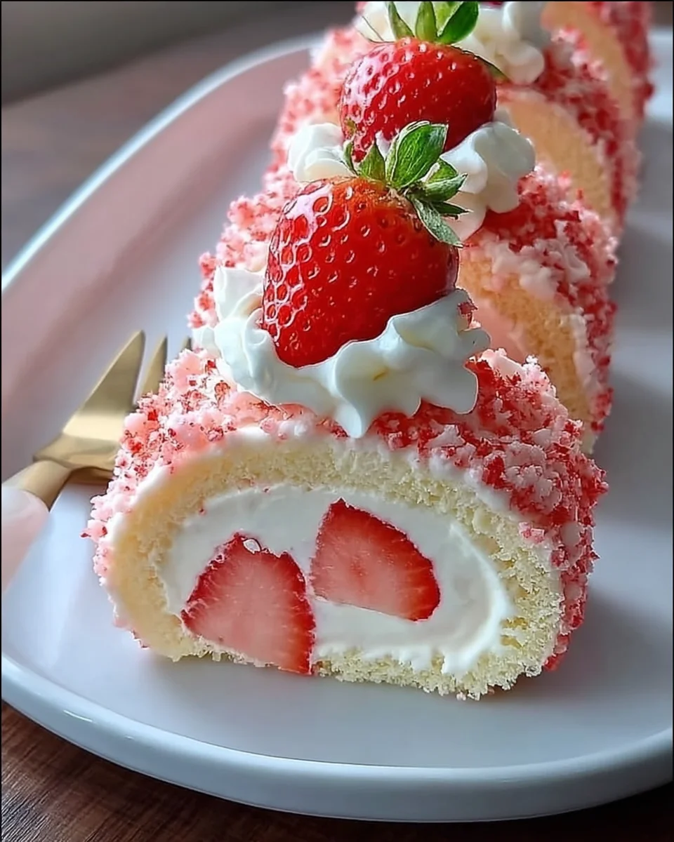 Strawberry Shortcake Cheesecake Rolls Strawberry