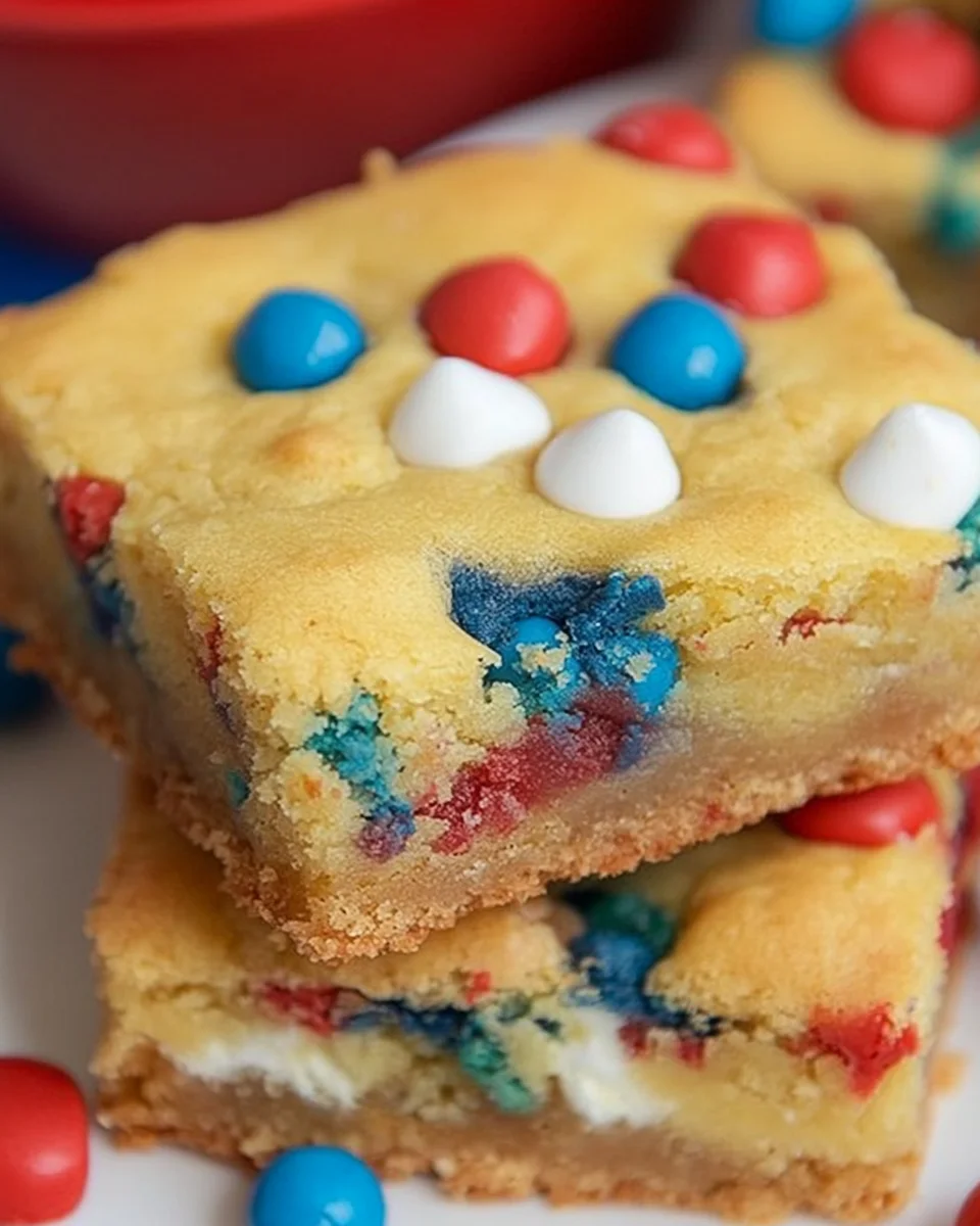 4th of July Cake-Mix Cookie Bars 4th