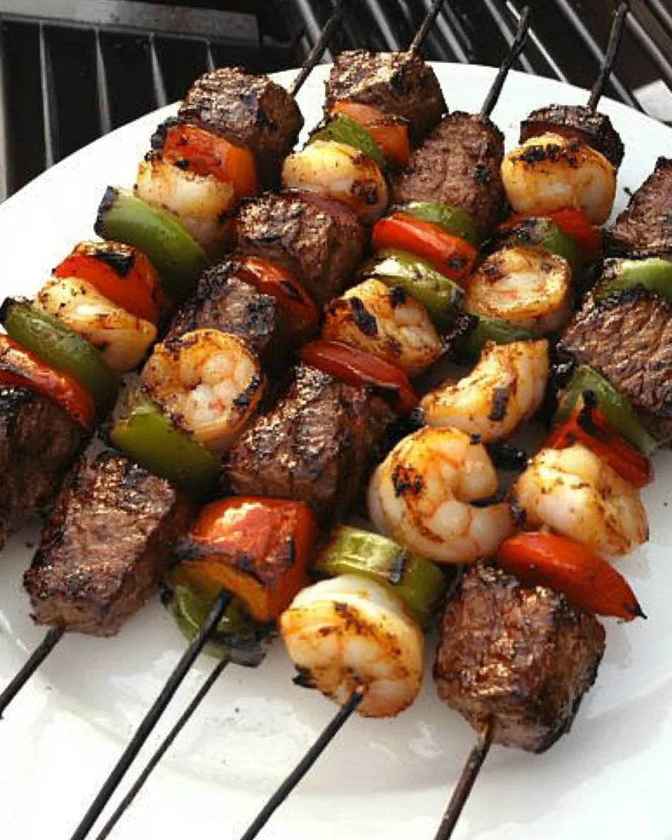 Grilled Steak & Shrimp Kabobs Grilled