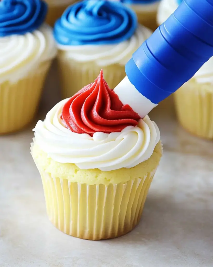 American Flag Cup Cake American Flag Cup Cake