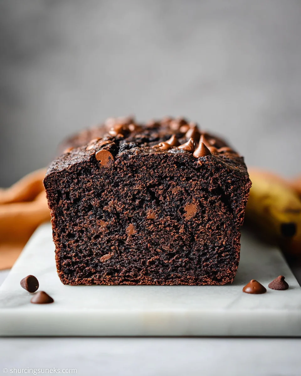 Double Chocolate Banana Bread {Almond Flour} Double
