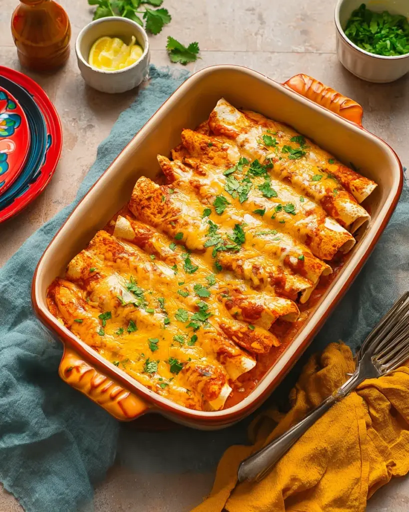 High Protein Creamy Chilli Chicken Enchiladas