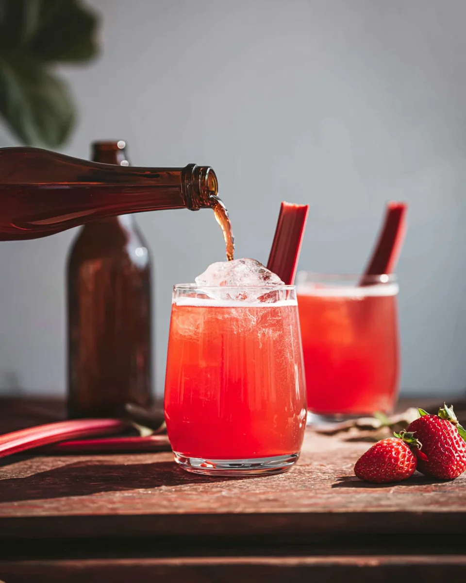 Strawberry Rhubarb Fermented Soda Strawberry
