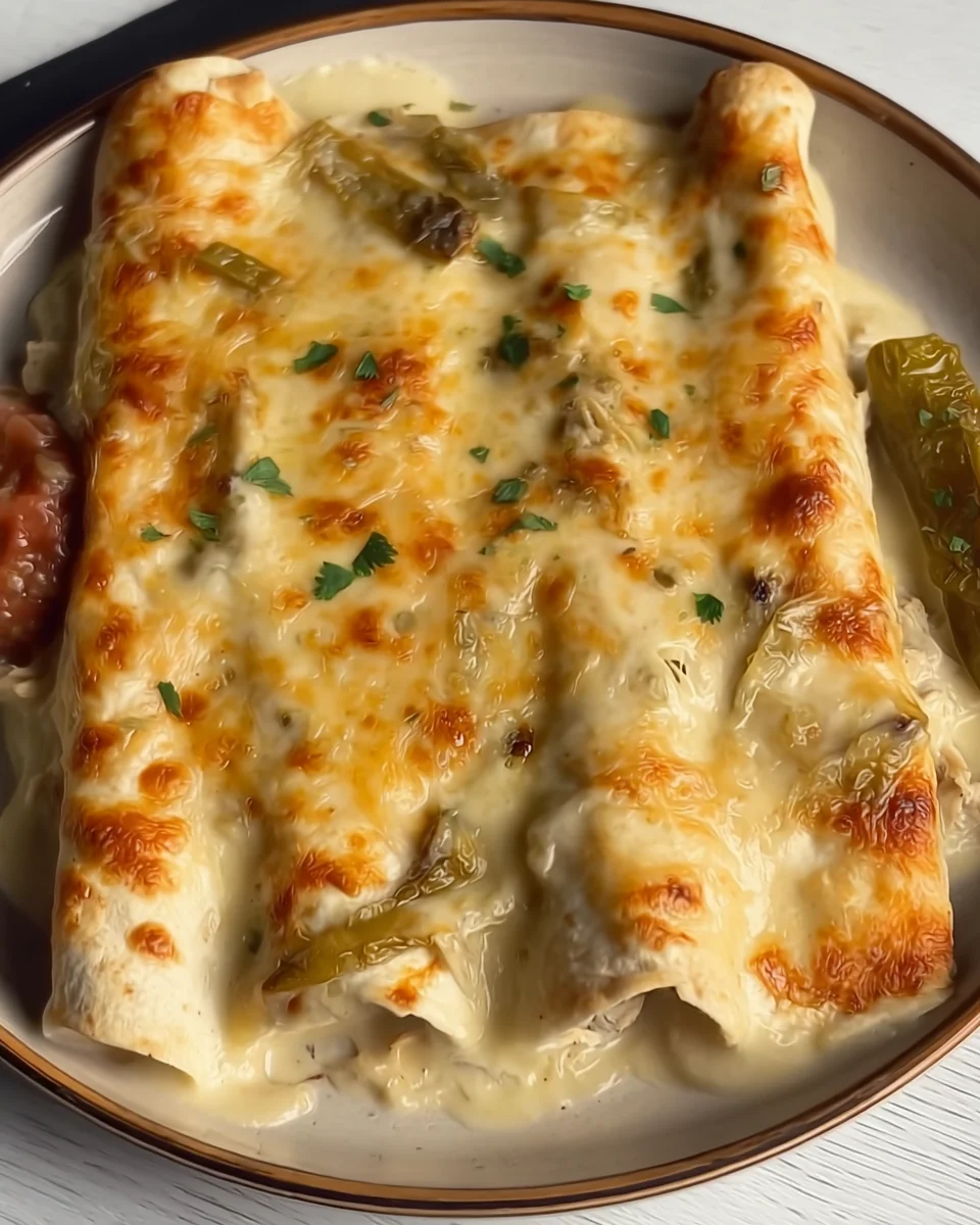 Green Chile White Chicken Enchiladas Green