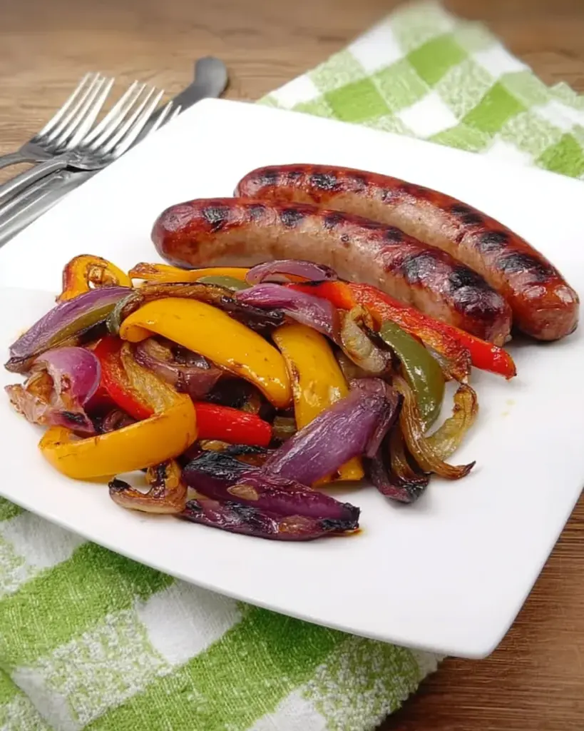 Grilled Sausage with Peppers and Onions