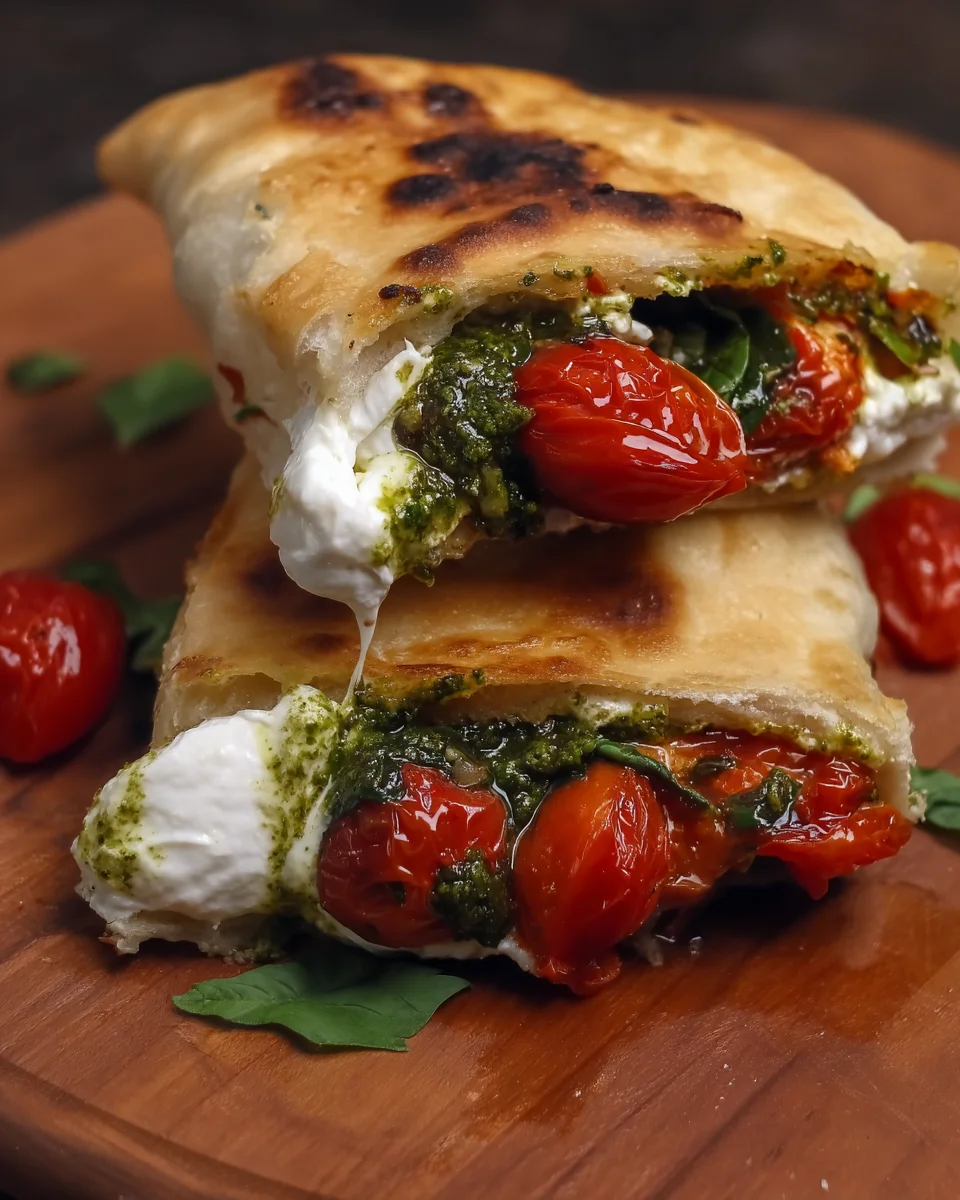 Burrata Caprese Pizza Sandwich Burrata Caprese Pizza Sandwich