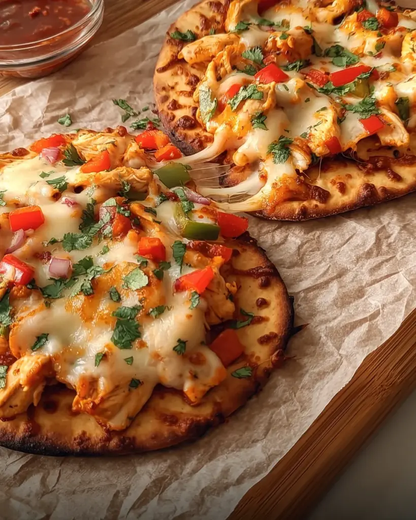 Cheesy Sweet Chilli Chicken Flatbreads Cheesy Sweet Chilli Chicken Flatbreads