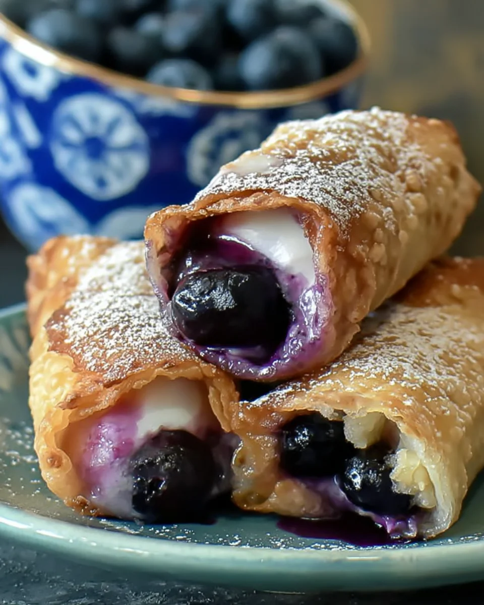 Blueberry Cream Cheese Egg Rolls Blueberry