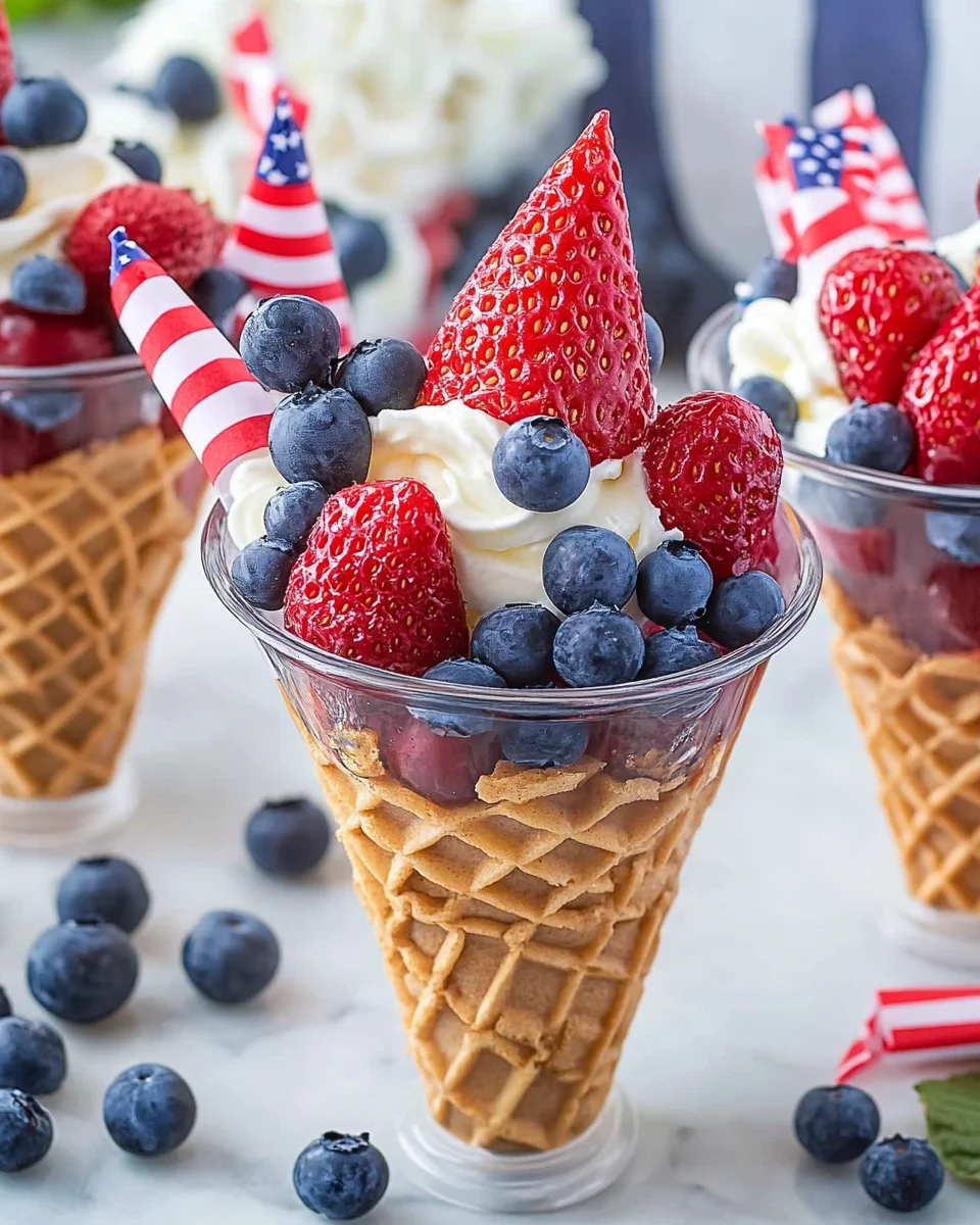 Patriotic Fruit Cones Patriotic