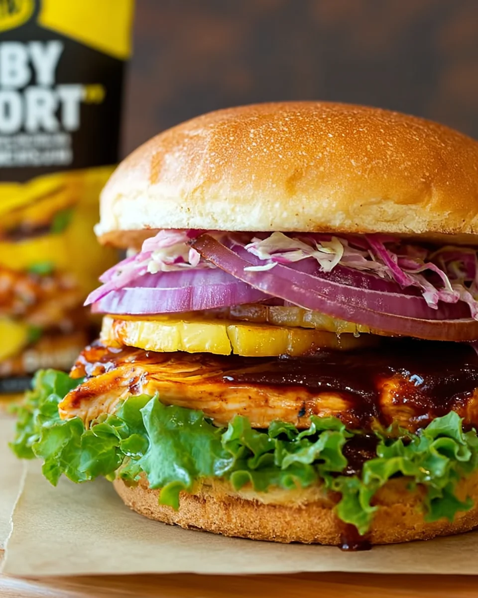 Hawaiian BBQ Chicken Sandwiches Hawaiian